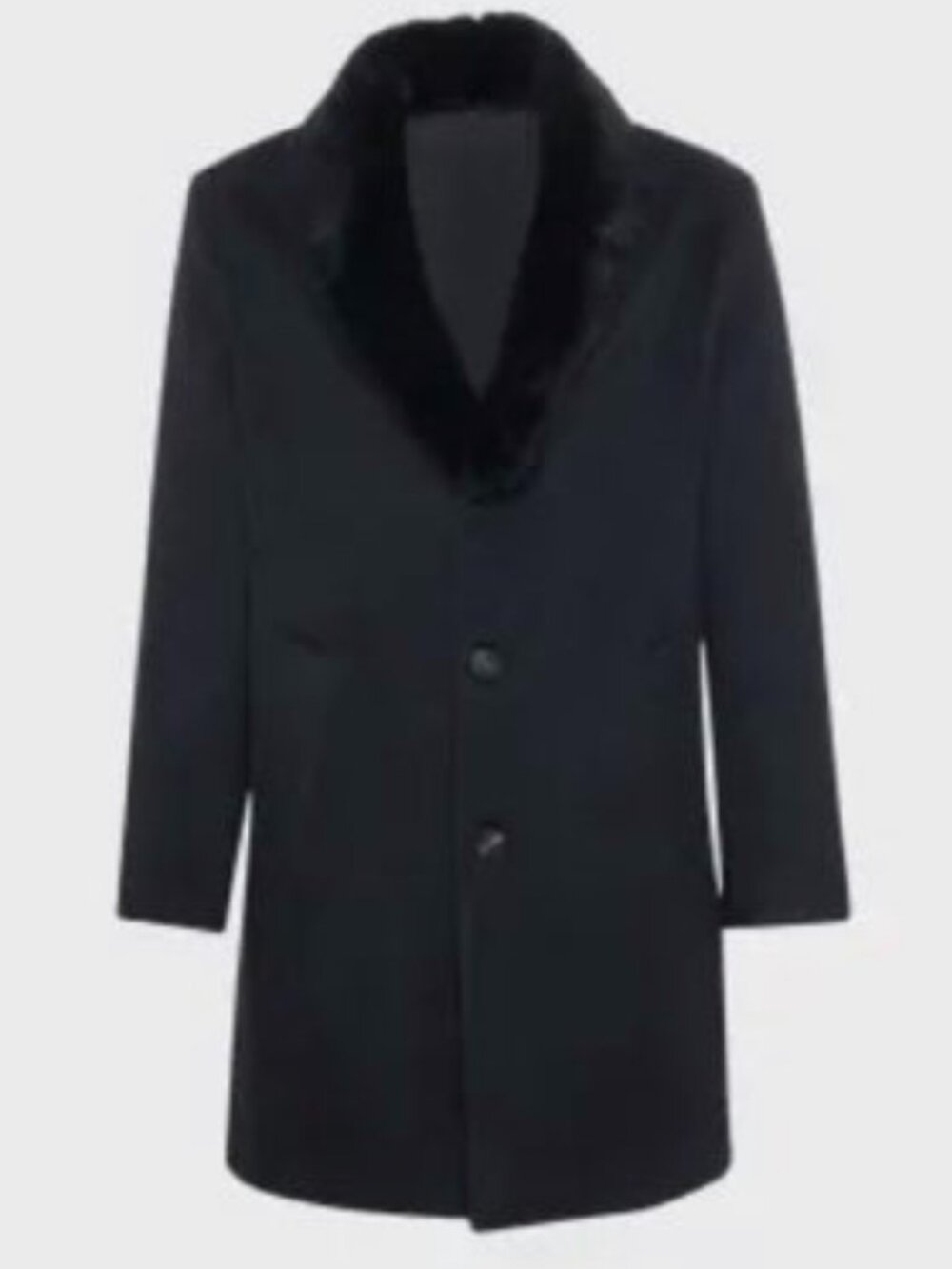 Gorksi Mens Loro Piana Cashmere Short Coat w Detachable Lamb Shearling Collar